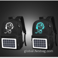 Solar Panel Backpack With USB Charger Anti-Theft Outdoor Water Resistant Luminous Logo Backpacks Manufactory